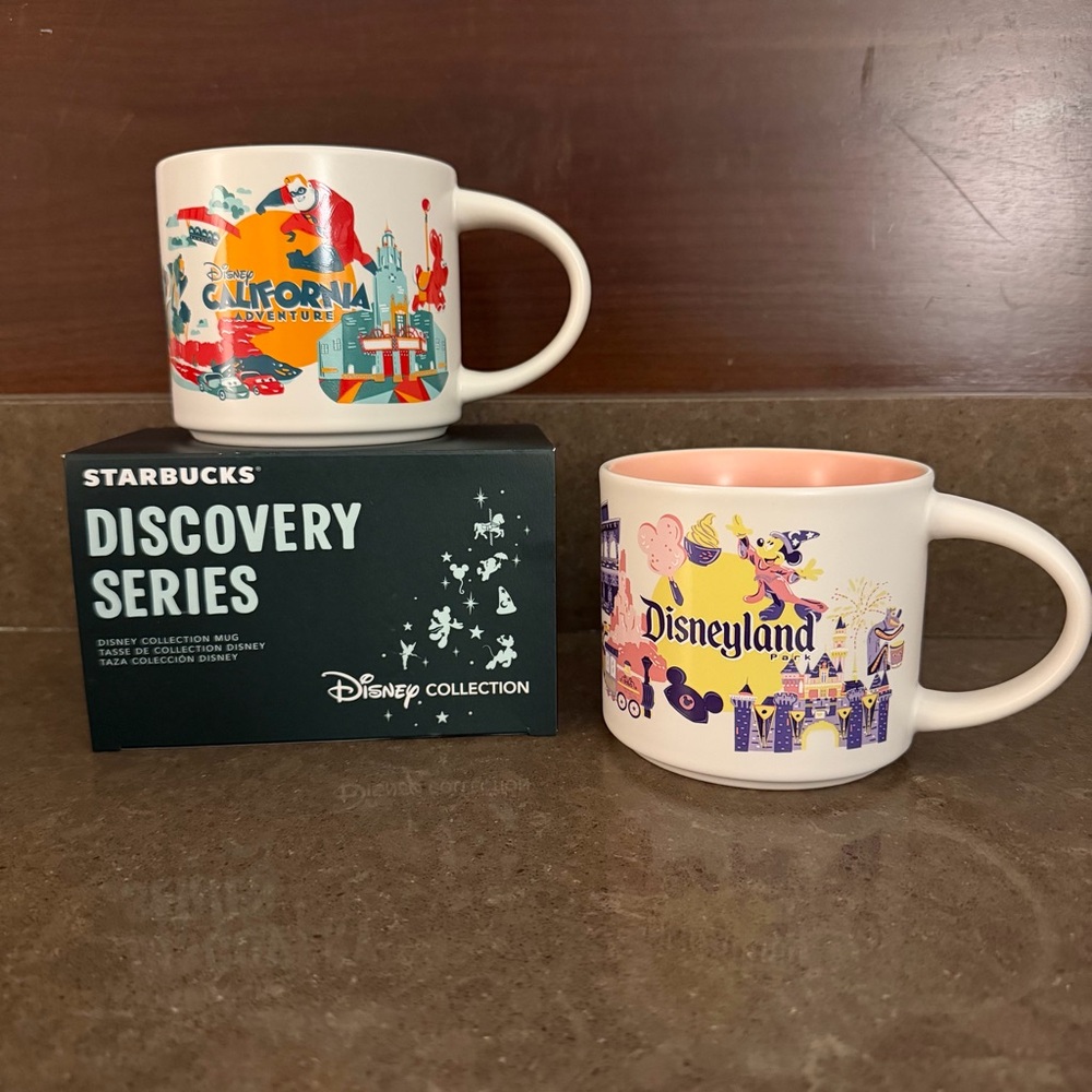 Disney Starbucks Disneyland & California Adventure Discovery Series Mugs